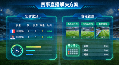 赛事直播解决方案 实时比分 赛程管理